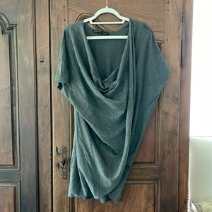 All Saints charcoal draped/wrap top.